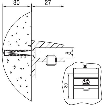 Кронштейн F-образный, L=30 мм