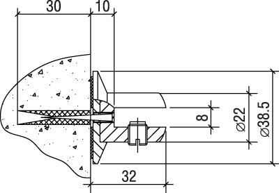 Кронштейн цилиндрический с увеличенным основанием, S=8 мм