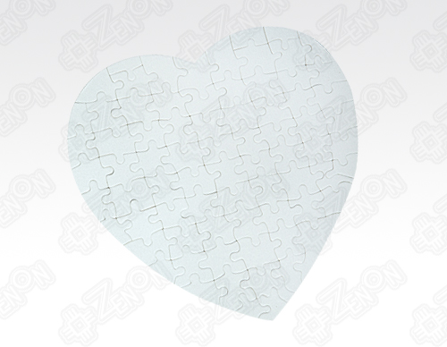 Пазл картонный с полимерным покрытием для сублимационной печати, белый, в форме сердца 19 х 19 см