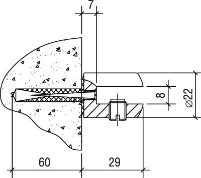 Кронштейн цилиндрический, S=8 мм