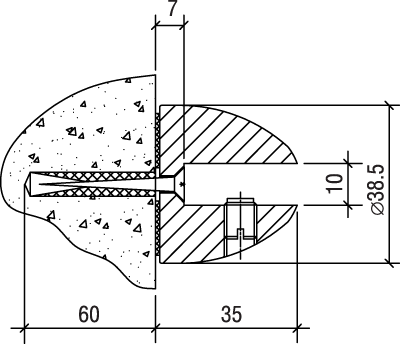 Кронштейн пулевидный, S=10 мм