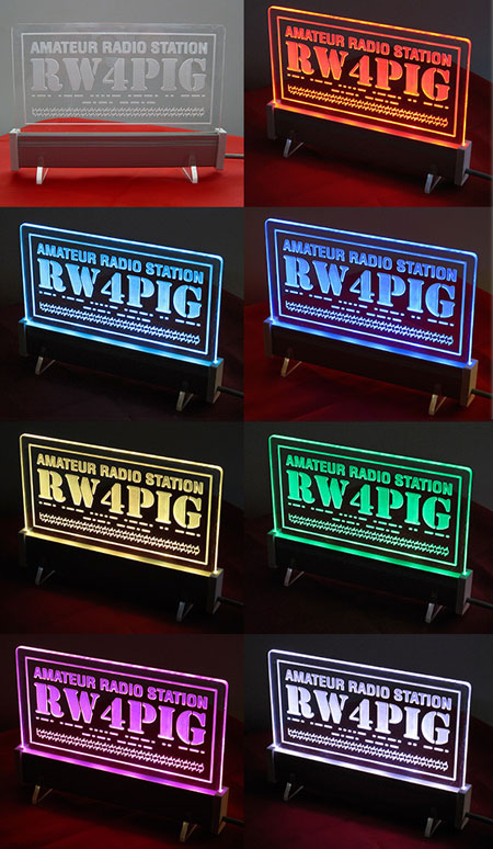 Торцевая подсветка таблички с использованием RGB линейки
