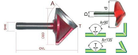 Фреза V-образная пазовая TV