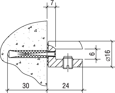 Кронштейн цилиндрический, S=6 мм