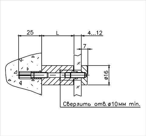 Дистанционный держатель с плоским винтом