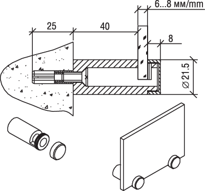 Дистанционный держатель с плоским винтом