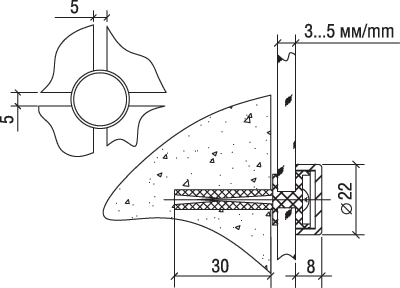 Держатель с плоским винтом, без отверстия в табличке