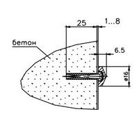 Держатель с коническим винтом, D=16 мм; S=1-8 мм