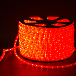 Светодиодный шнур (дюралайт) Infinilite GN фиксинг с мерцающим эффектом, d=13 мм, 36 LED/м, IP65, шаг резки 1 м, цвет LED красный