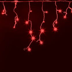 Светодиодная бахрома Infinilite 3 x 0.7 м, IP44, постоянного свечения, цвет LED красный, на прозрачном ПВХ проводе
