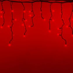 Светодиодная бахрома Infinilite 5 x 0.7 м, IP44, постоянного свечения, цвет LED красный, на чёрном ПВХ проводе