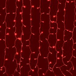 Светодиодный занавес (дождь) Infinilite 2 x 3 м, IP44, управляемый, 600 LED красного цвета, на прозрачном ПВХ проводе