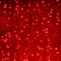 Светодиодный занавес (дождь) Infinilite 2.6 x 1.9 м, IP44, постоянного свечения, 475 LED красного цвета, на чёрном ПВХ проводе