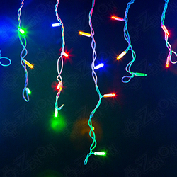 Светодиодная бахрома Infinilite БРАЗИЛЬСКАЯ 3 x 0.5 м, IP65, с мерцающим эффектом, цвет LED мультиколор, флеш 2chip-in1, на белом резиновом проводе