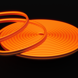 Гибкий неон =12V оранжевый IP64 6х12мм 100SMD 2835 8W/м (к. 5м), цв.силик., шаг 1см