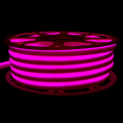 Гибкий неон Infinilite постоянного свечения 24 В, 8 х 16 мм, 108 LED/м, 20 м, шаг резки 111 мм, цвет розовый