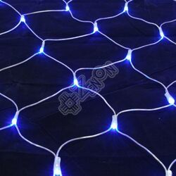 Светодиодная сетка Infinilite чейзинг 1 х 2 м, IP44, с контроллером на 8 эффектов, 120 LED синего цвета, на прозрачном ПВХ проводе