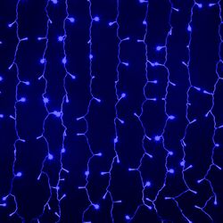 Светодиодный занавес (дождь) Infinilite 2 x 3 м, IP44, управляемый, 600 LED синего цвета, на прозрачном ПВХ проводе