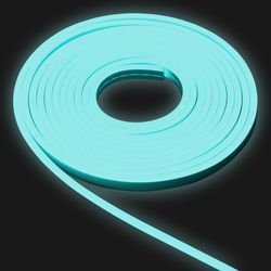 Гибкий неон =12V T1 циан IP64 6х12мм 110SMD 2835 8W/м (к.50м), цв.силик., шаг 9.1мм