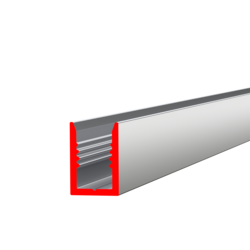 Алюм.профиль для установки гибкого неона 6 мм, неанод, длина 2 м
