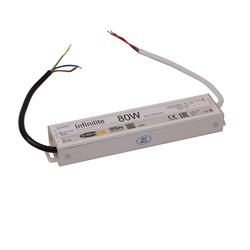 Блок питания   80W IP67 INFINILITE J =12V DC, ток   6.67A, влагозащ., металл, 182х40х22 мм, Slim