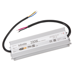 Блок питания 200W IP67 INFINILITE J =12V DC, ток 16.67A, влагозащ., металл, 225х65х35 мм