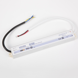 Блок питания   60W IP67 INFINILITE J =24V DC, ток   2.50A, влагозащ., металл, 222х29х21 мм