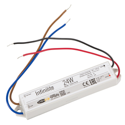 Блок питания   24W IP67 INFINILITE J =12V DC, ток   2.00A, влагозащ., пластик, 142х28х20 мм slim