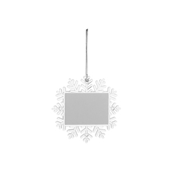 Снежинка для сублимации, пластик. самозакатная, с двухсторонней алюм. вставкой 70 х 45мм, прозрачная