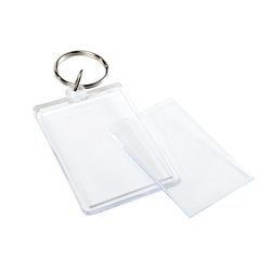 Брелок акриловый самозакатный, прямоугольный (40 мм х 56 мм), вставка 35 мм х 50 мм, заготовка