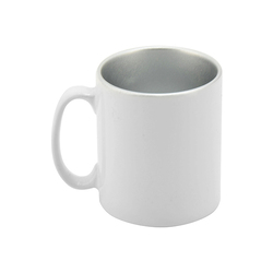 Кружка для сублимации, белая, 330 мл, d=82 мм, серебряная внутри