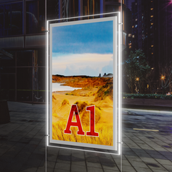 Световая панель ALU-CRYSTAL Dt1, двусторонняя, на токопроводящих тросах, формат А1 (П)