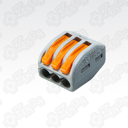 Соединительная клемма универсальн. WAGO, сечение пров.до 2.5 мм², 3 пружин. зажима / WAGO 222-413