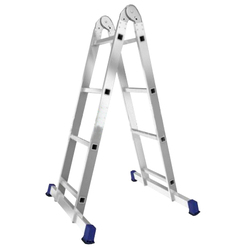Лестница-стремянка алюминиевая двухсекционная шарнирная профессиональная 2 х 4, Кат.№ Т204
