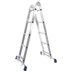 Лестница-стремянка алюминиевая двухсекционная шарнирная профессиональная 2 х 5, Кат.№ Т205