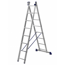 Алюминиевая двухсекционная лестница-стремянка 2 х 8, Кат.№ 5208