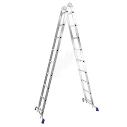 Лестница-стремянка алюминиевая двухсекционная шарнирная профессиональная 2 х 9, Кат.№ Т209