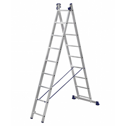 Алюминиевая двухсекционная лестница-стремянка 2 х 9, Кат.№ 5209