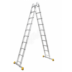 Лестница-стремянка алюминиевая двухсекционная шарнирная профессиональная 2 х 10, Кат.№ Т210