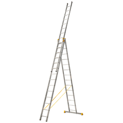 Алюминиевая трехсекционная профессиональная лестница 3 х 14, Кат.№ 9314