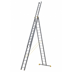 Алюминиевая трехсекционная профессиональная лестница 3 х 18, Кат.№ 9318