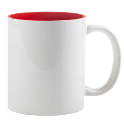 Кружка для сублимации, белая, 330 мл, d=82 мм, красная внутри