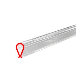 ПВХ профиль, U-НОРМ (клемм), 5 мм, с отогнутыми краями, прозрачный, длина 3 м
