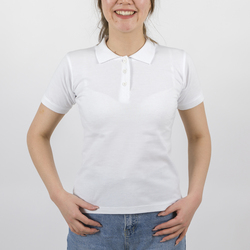 ЧЗ Рубашка поло TEXTILLER, женская, белая, 100% хлопок, 200 г/м², M (46)