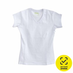 ЧЗ Футболка TEXTILLER, женская, теплый белый, V-образный ворот, 100% хлопок, 160 г/м², L (48)