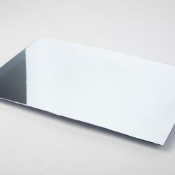 ПЭТ зеркальный ZENOPET MIRROR, толщина 0.8 мм, серебро, 1220 х 2440 мм, с клеевым слоем