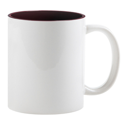 Кружка для сублимации, белая, 330 мл, d=82 мм, бордовая внутри