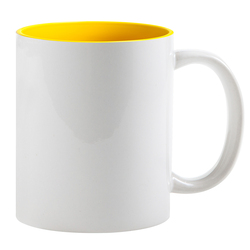 Кружка для сублимации, белая, 330 мл, d=82 мм, жёлтая внутри