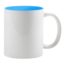 Кружка для сублимации, белая, 330 мл, d=82 мм, голубая внутри