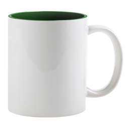 Кружка для сублимации, белая, 330 мл, d=82 мм, зелёный внутри